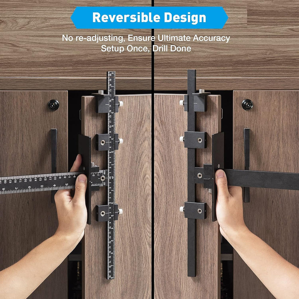 Cabinet Hardware Jig, Adjustable Drill Guide with Punch Locator Templates G148