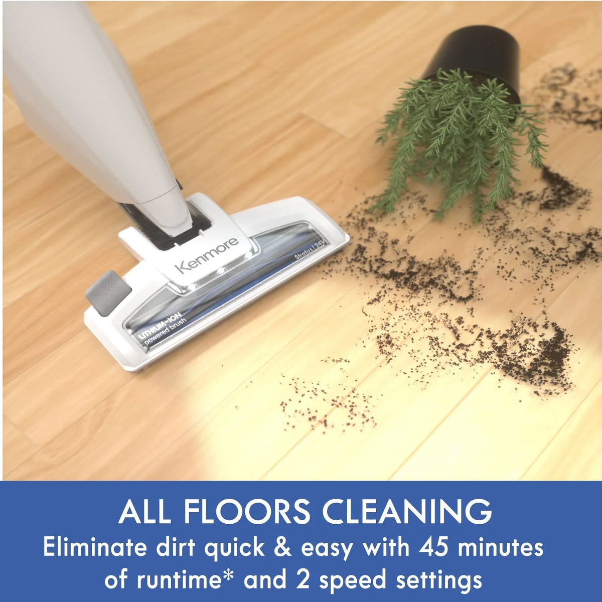 Lightweight Cordless Stick Vacuum Cleaner, White F255625