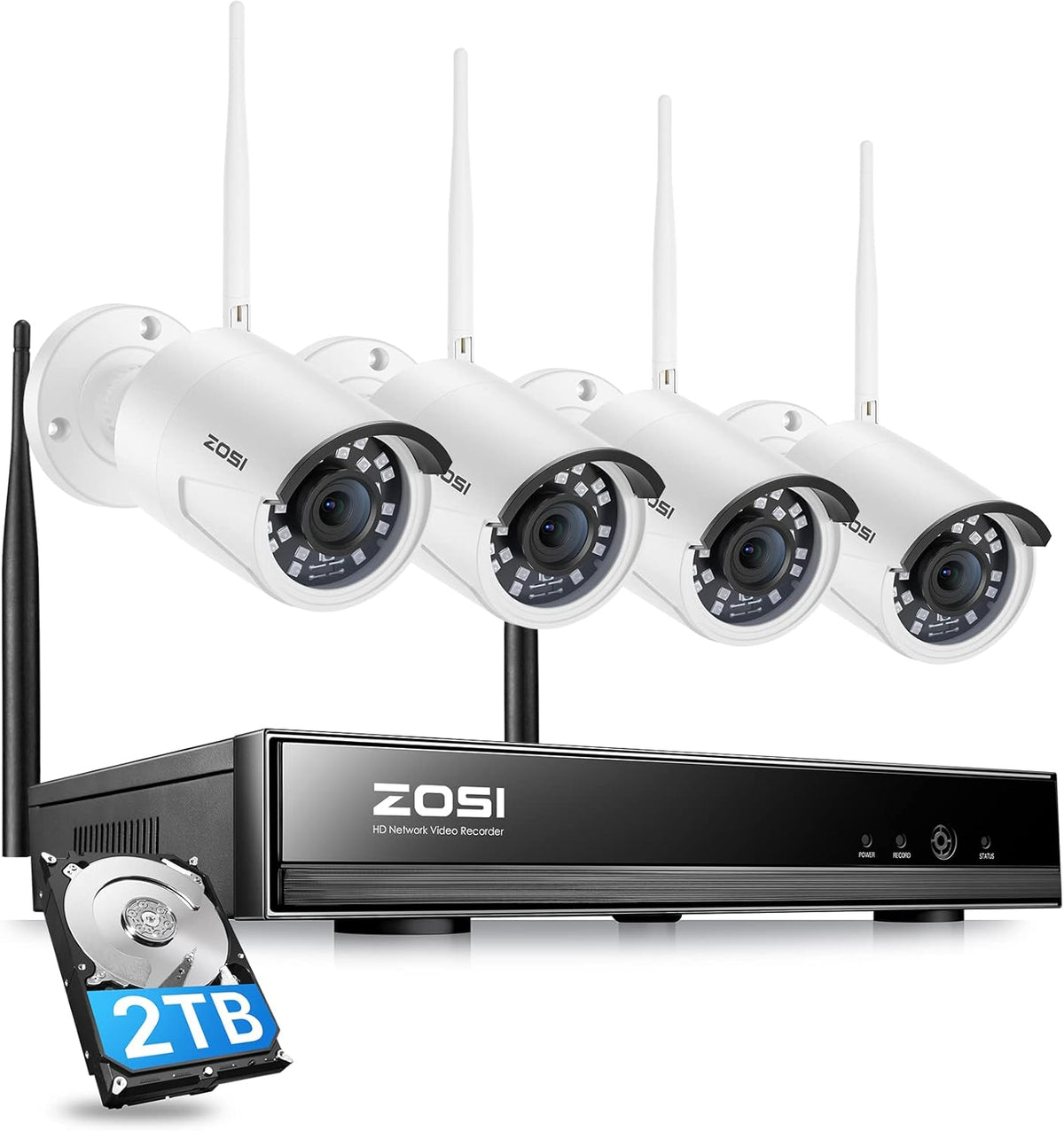 4PACK 1080P HD TVI Security Cameras Waterproof CCTV Cameras W2007