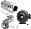 6 Inch 442 CFM Inline Fan with Carbon Filter and 25 Feet Aluminum Ducting T877