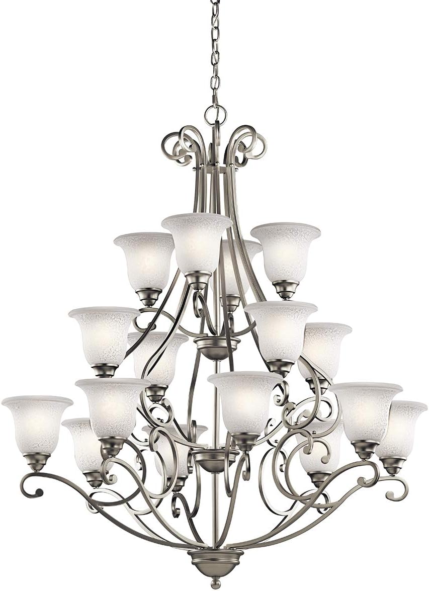 16 Light Multi Tier Chandelier with White Scavo Glass G818