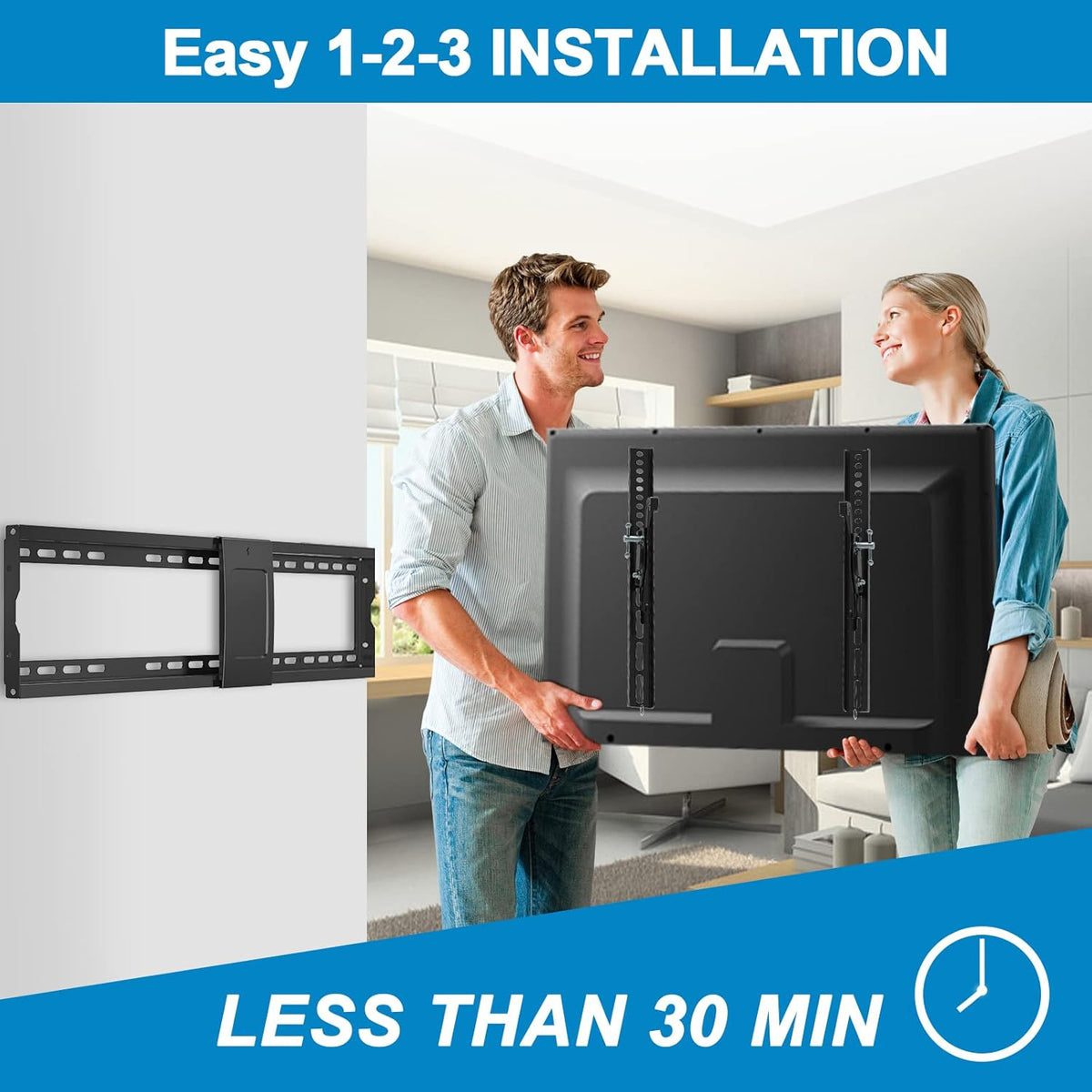 Tilt TV Wall Mount Bracket for 40-90 Inches LED, Plasma Flat Screen Curved TVs, VESA 600x400mm, Loading Capacity 165 lbs, Low Profile, Pack of 2 W109