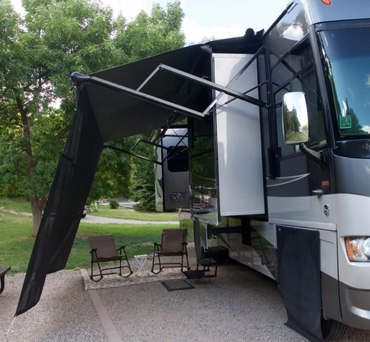 Black 19' x 9' Drop RV Awning U11511