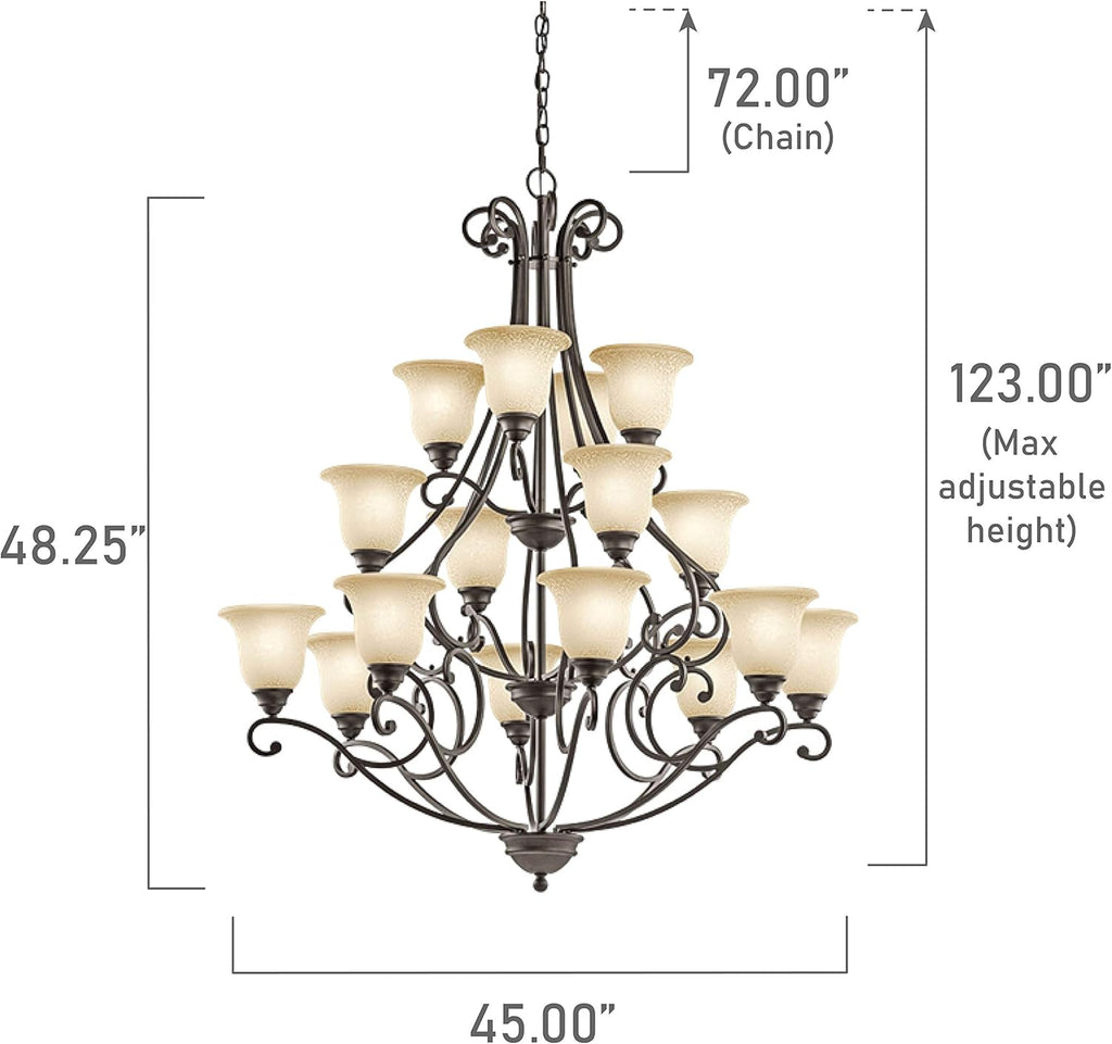 16 Light Multi Tier Chandelier with White Scavo Glass G818