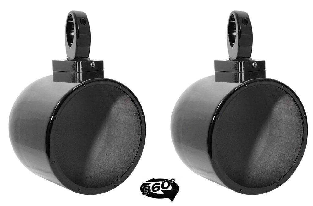 7.7" 360° Swivel Black Aluminum Wakeboard Tower Speaker Pods O692