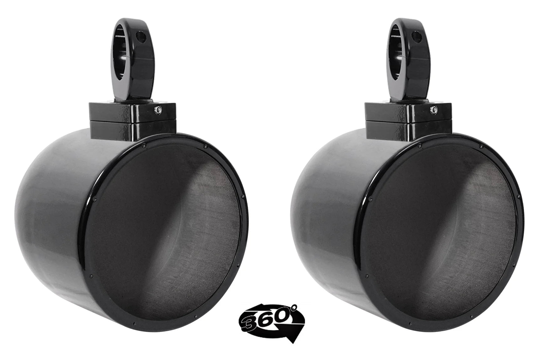 7.7" 360° Swivel Black Aluminum Wakeboard Tower Speaker Pods O692