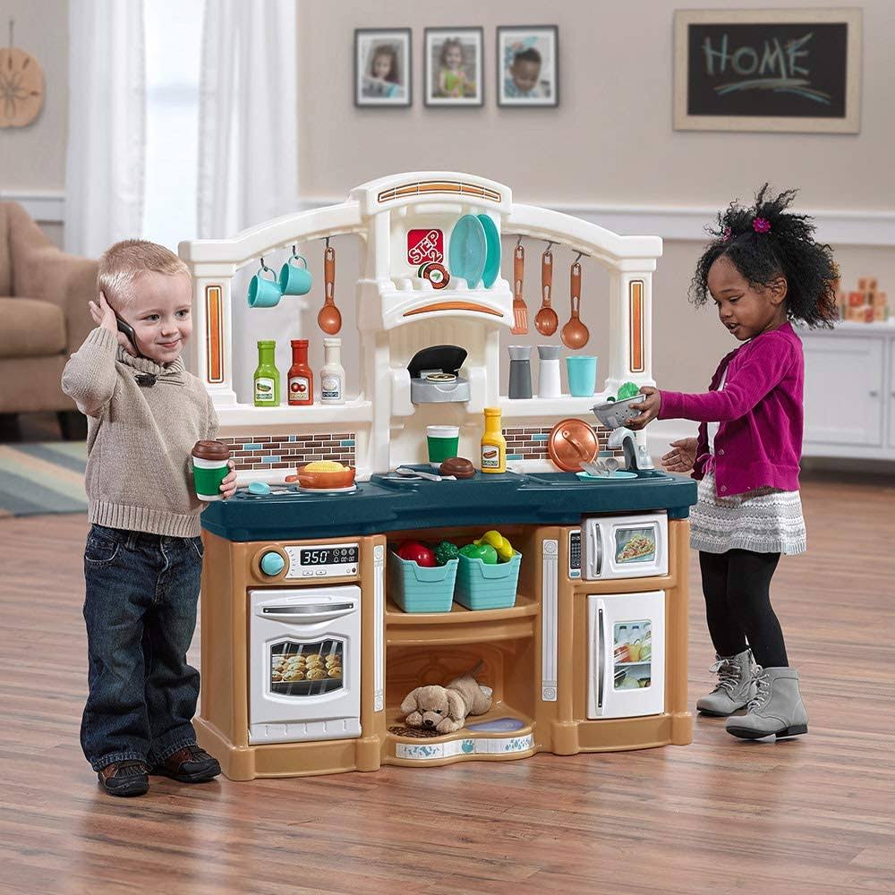 Tan/Blue Kids Play Kitchen R61941