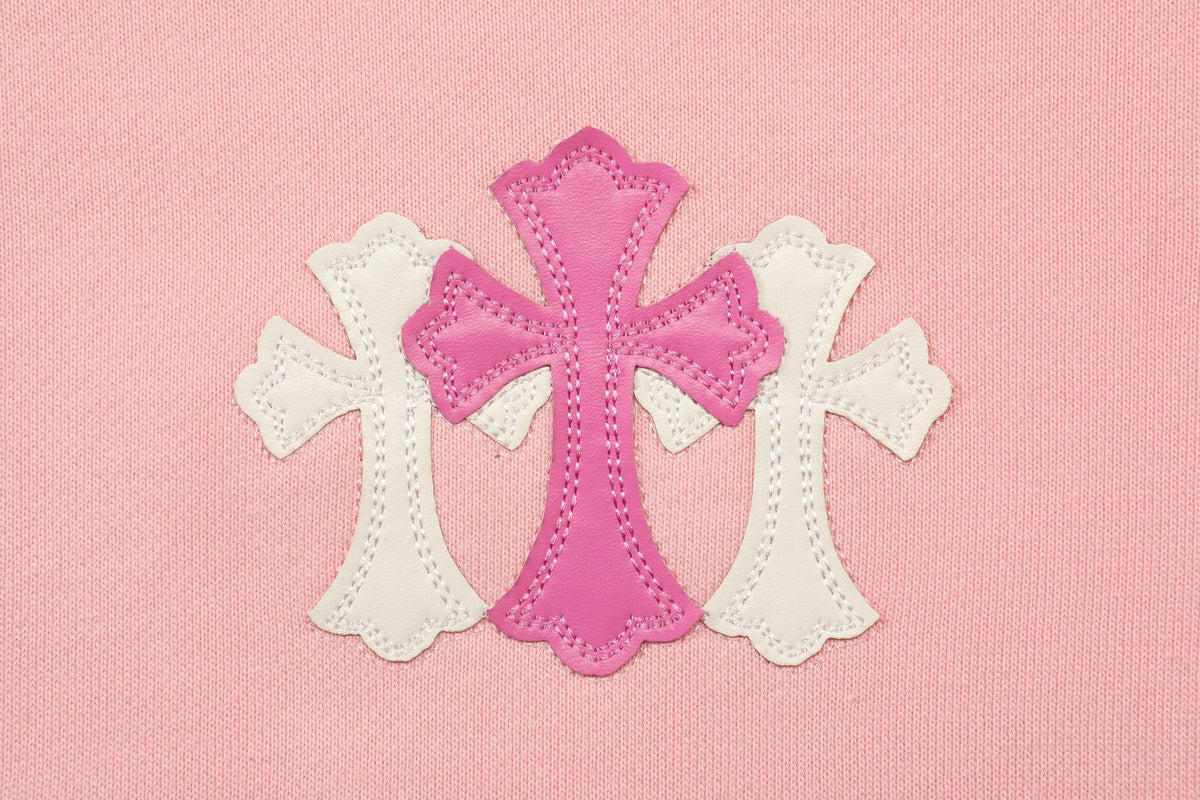 Chrome Hearts Pink Graphic Applique Crewneck Sweatshirt