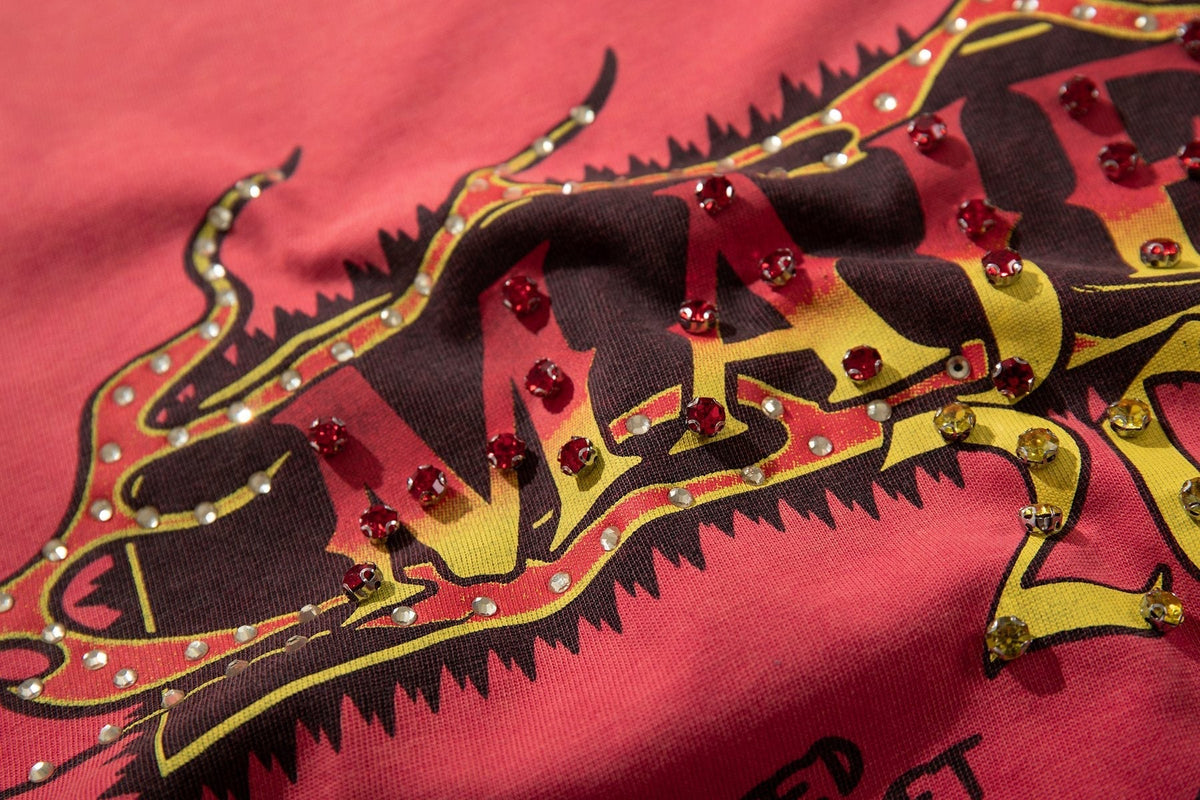 MAJESTIK Washed Red Graphic Short-Sleeve T-Shirt