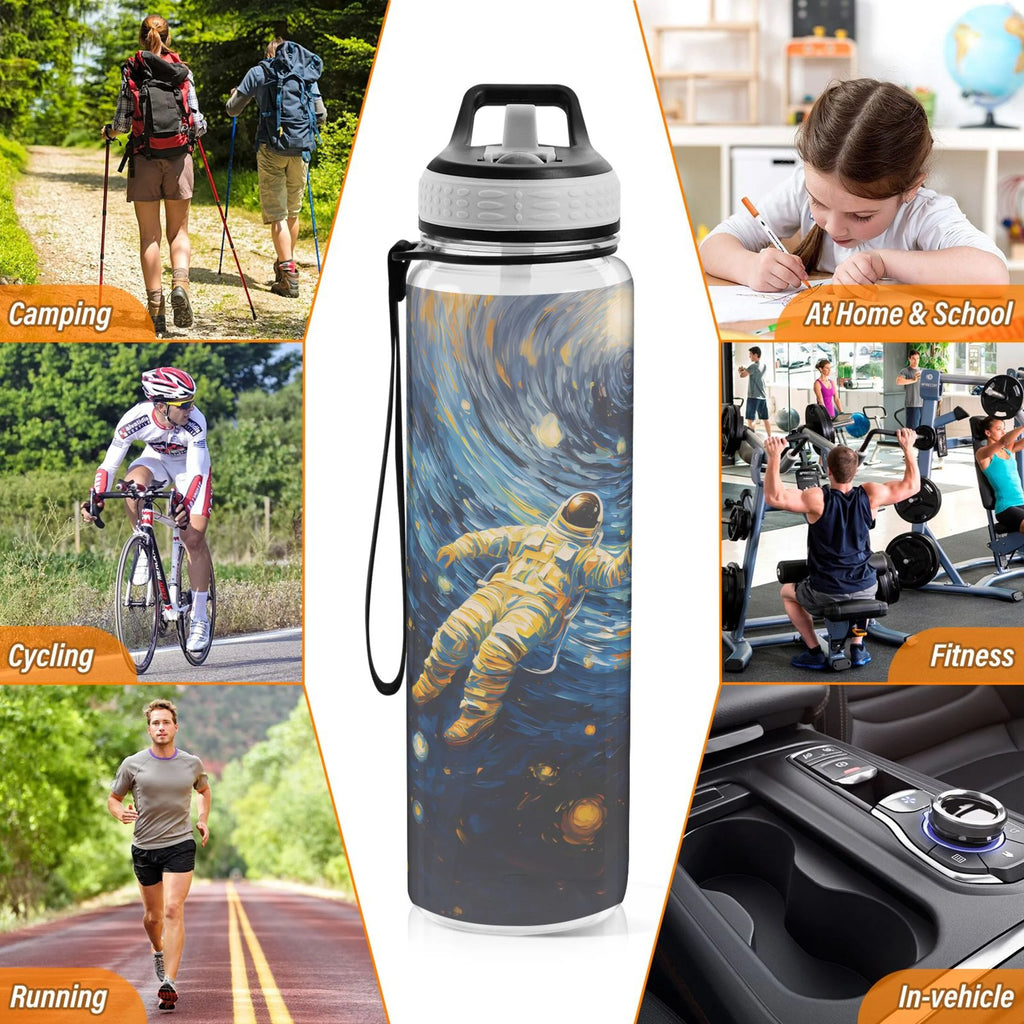 32oz Tritan Leakproof Clear Sports Water Bottle with Straw L763120