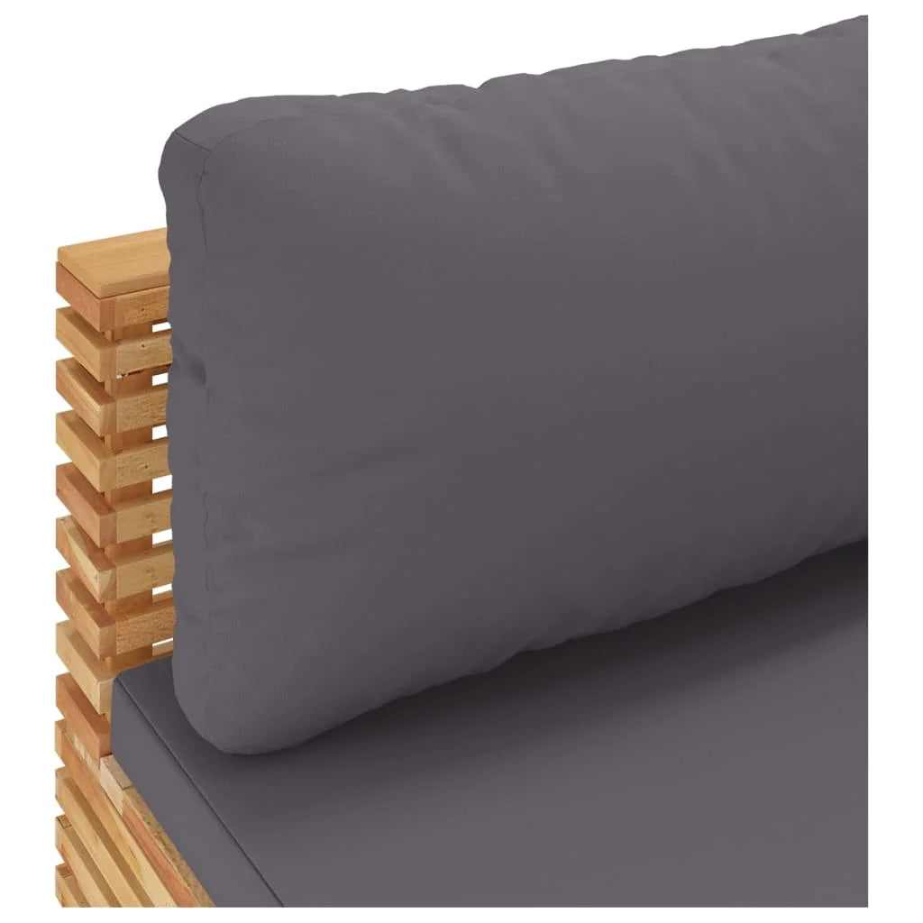 Patio Sofa with Dark Gray Cushions Solid Wood Teak A3901