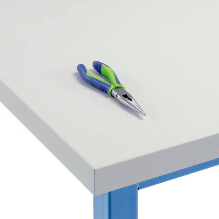 Plastic Laminate Square Edge Workbench Top, Light Gray N1659