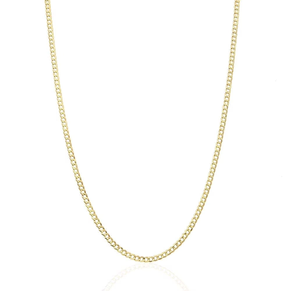 14k Solid Yellow Gold Cuban Curb Chain Necklace N1736