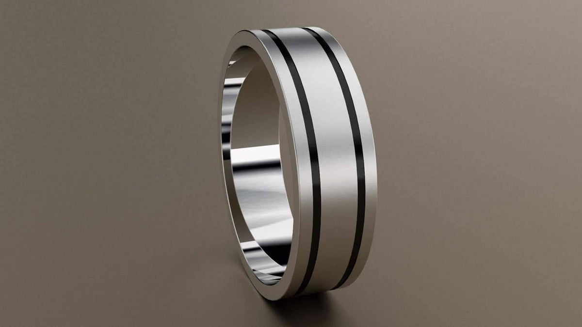 10kt Brushed White Gold Wedding Band M510