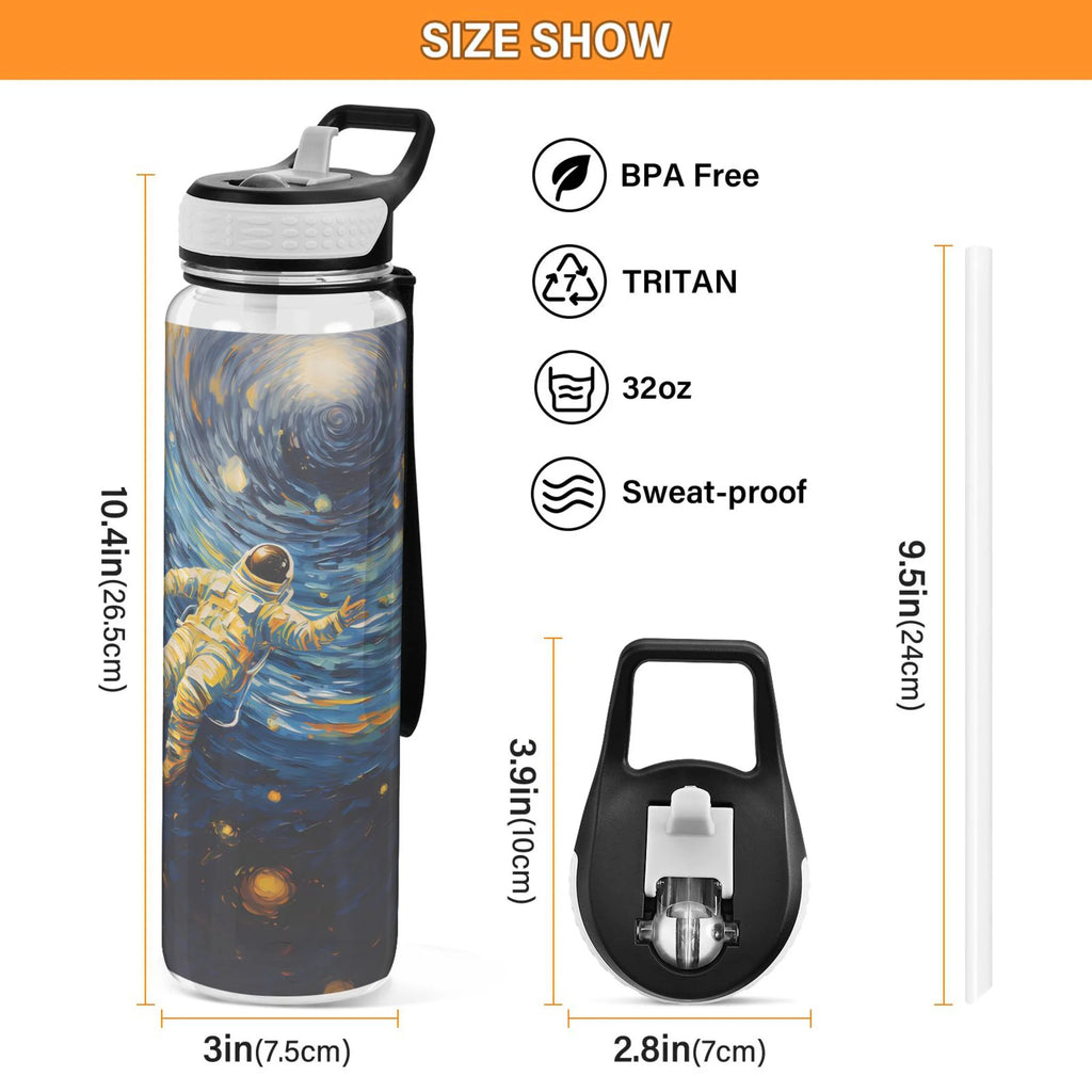 32oz Tritan Leakproof Clear Sports Water Bottle with Straw L763120