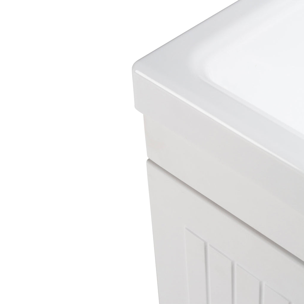 24 inch Laundry Cabinet with Faucet and ABS Sink (Pure White) M169150