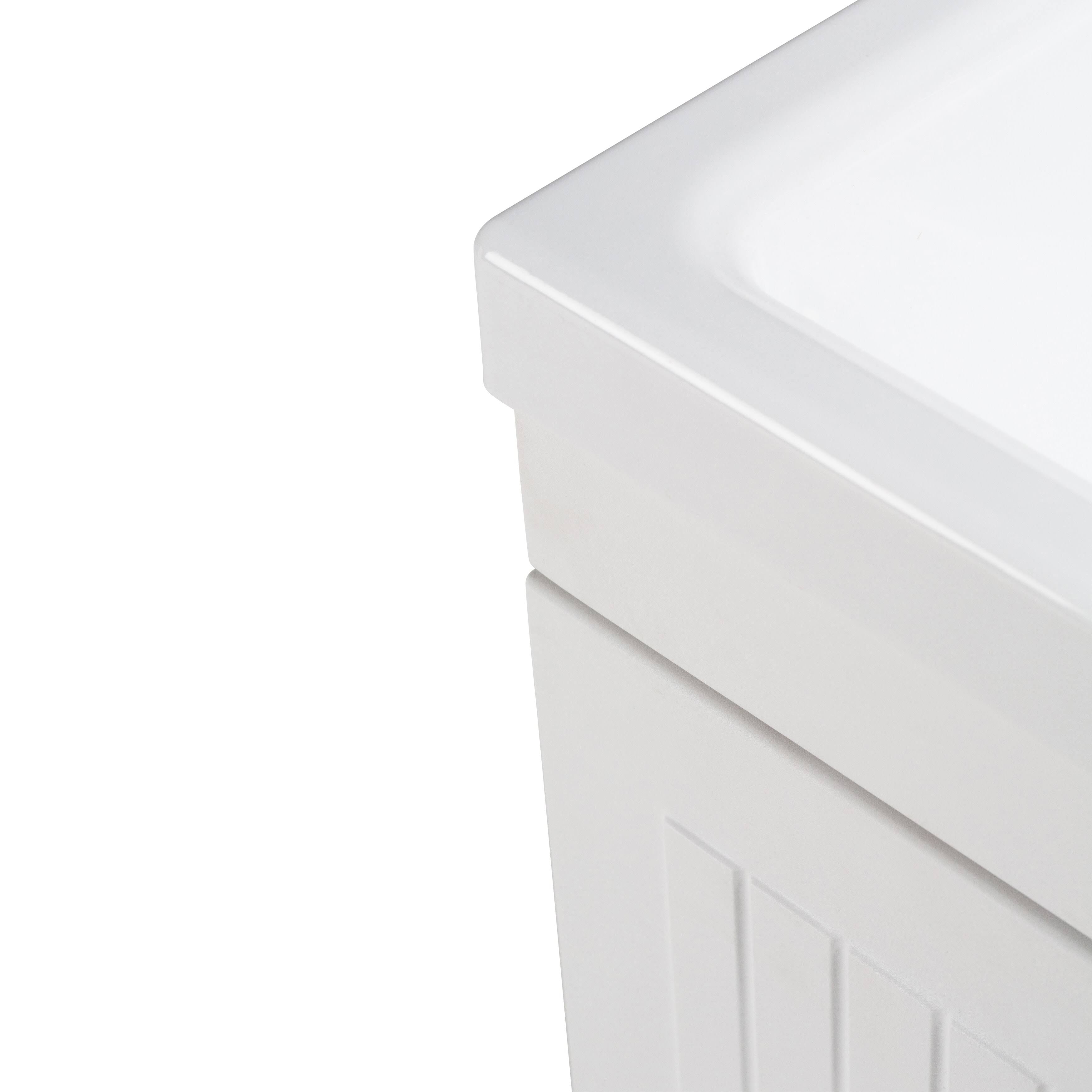 24 inch Laundry Cabinet with Faucet and ABS Sink (Pure White) M169150
