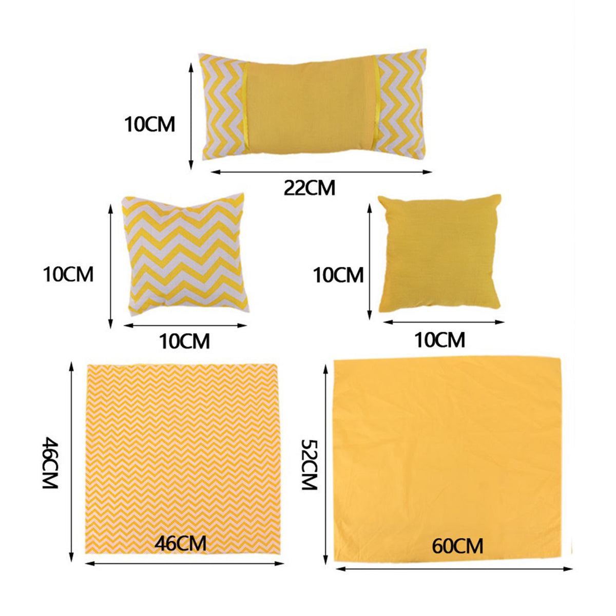 Yellow 18 inch Doll Bedding Set W293675