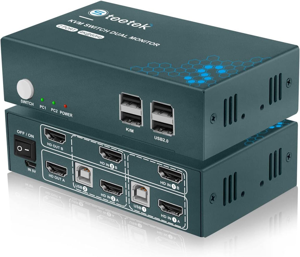 4 Port 4K@30Hz HDMI KVM Switch with 8 HDMI and 4 USB Cables Q345760