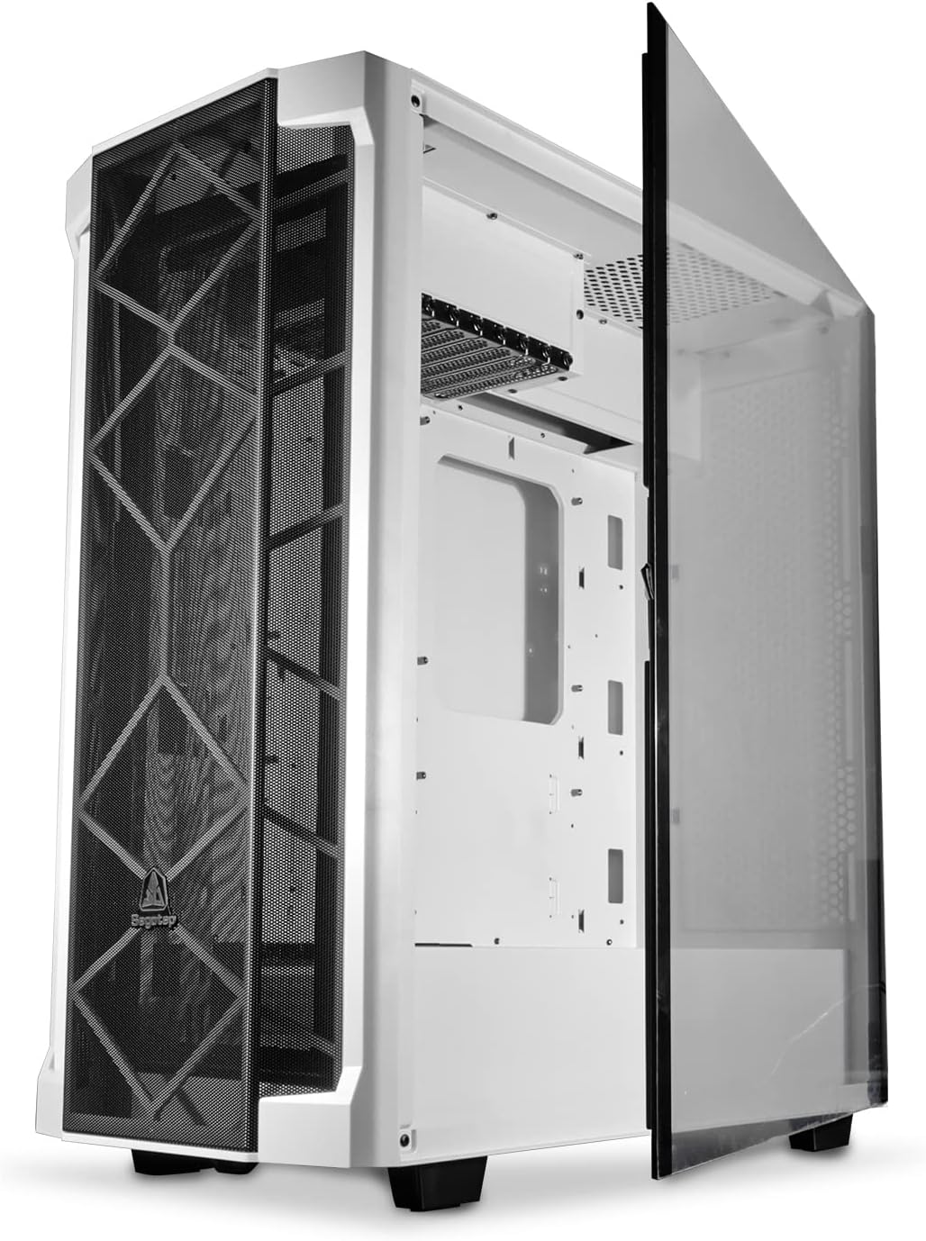 Black Full-Tower PC Gaming Case with Tempered Glass Side Panel J932