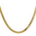 14K Yellow Gold 4mm Herringbone Chain Necklace 18inch L397