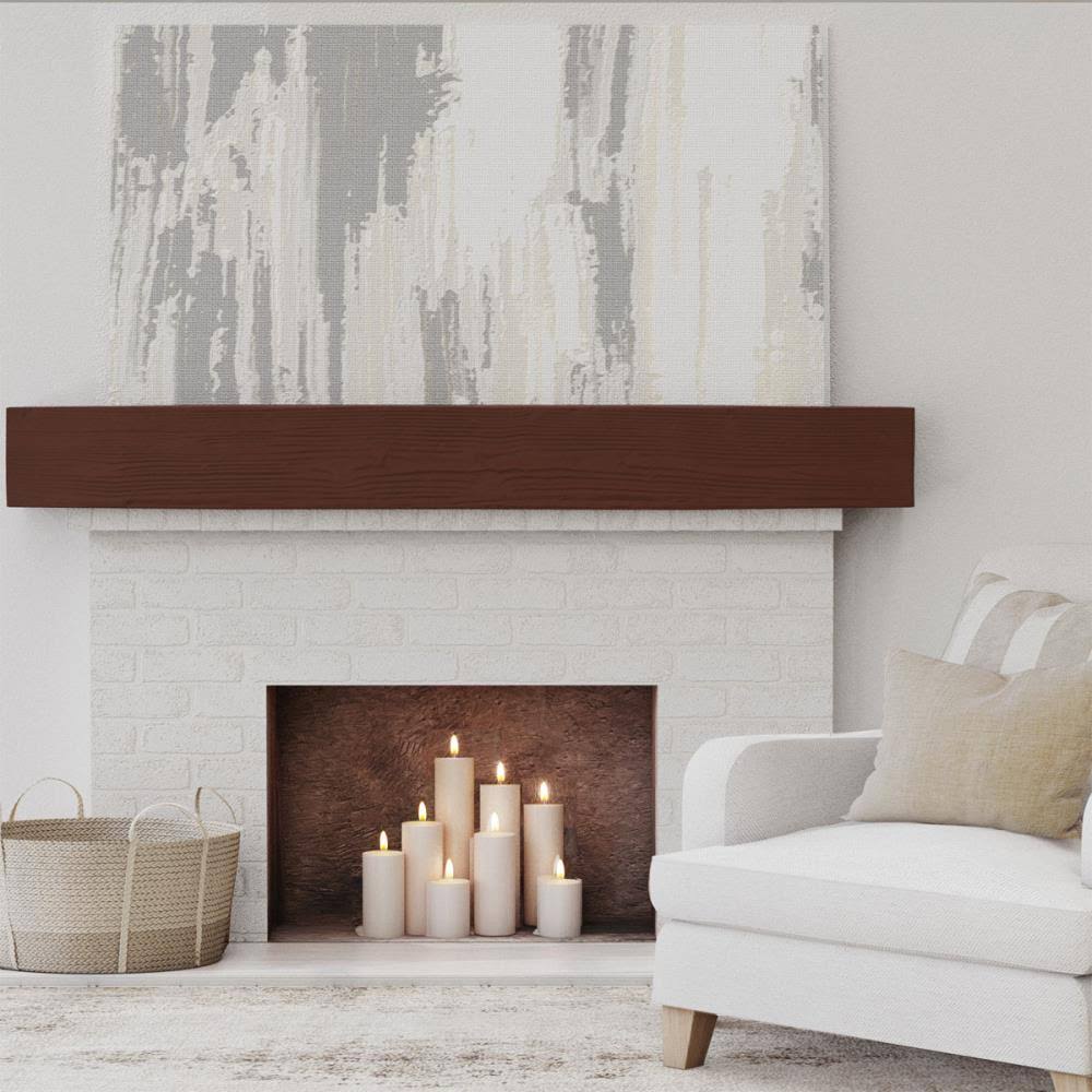 Sandblasted Faux Wood Fireplace Mantel, Natural Pecan L10282