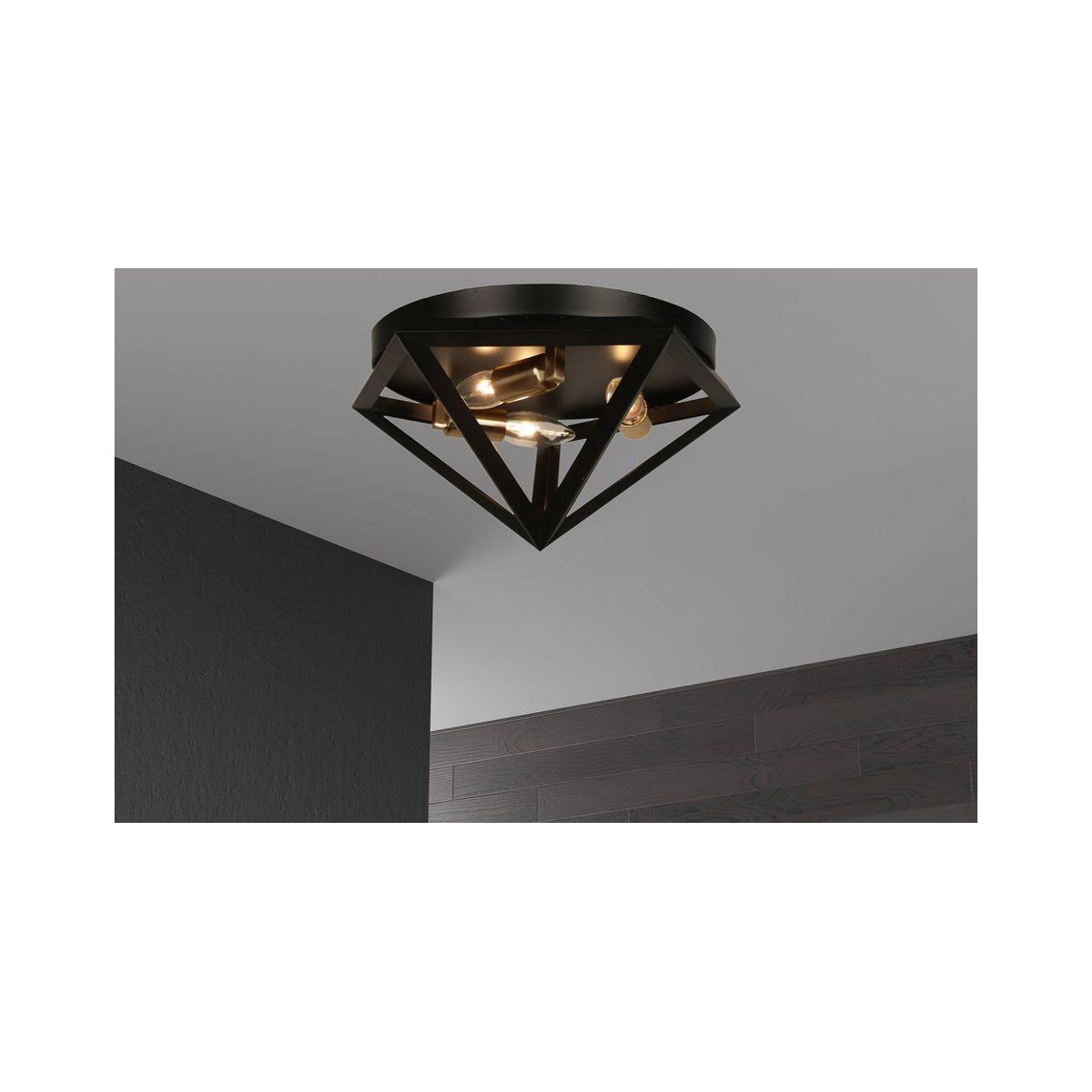 Matte Black 3-Light Flush Mount D322660