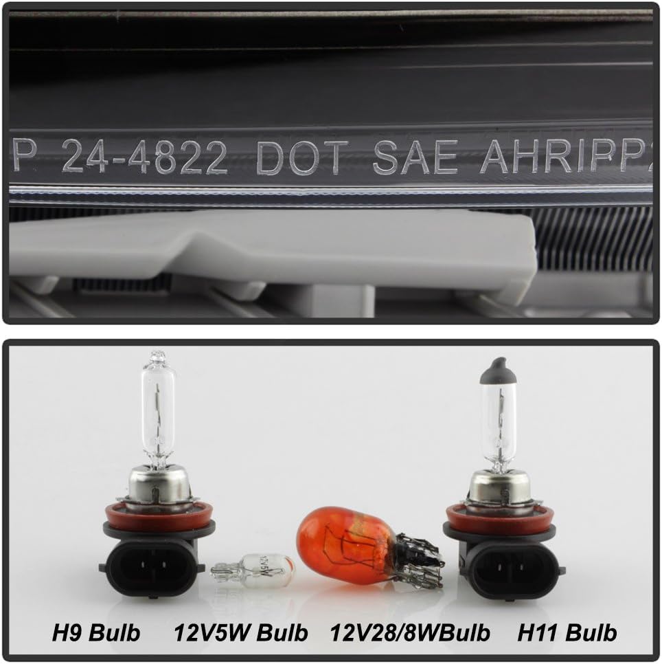 Black Bezel Halogen Headlamps for 2016-2018 Nissan Altima Headlights Driver Passenger Side D686
