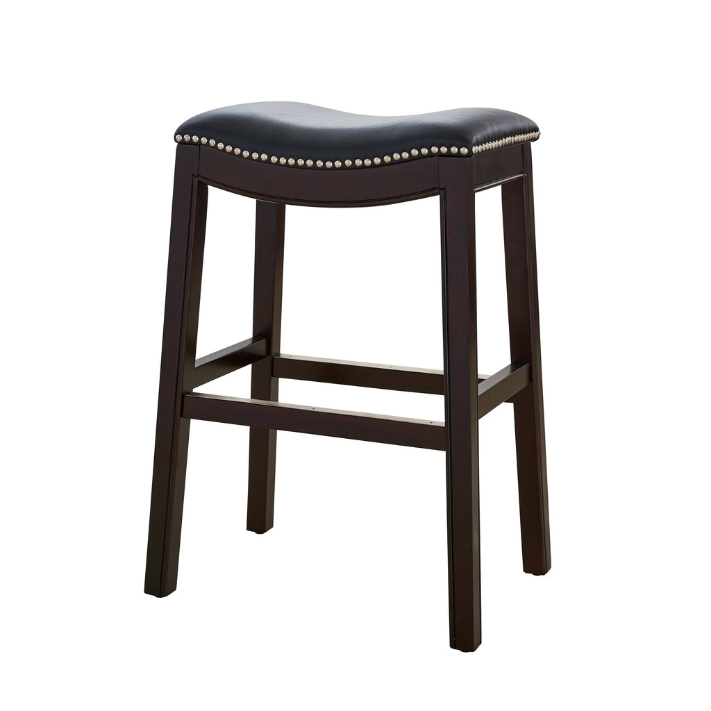 Black/Espresso Faux Leather Counter Stool U76114
