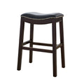 Black/Espresso Faux Leather Counter Stool U76114