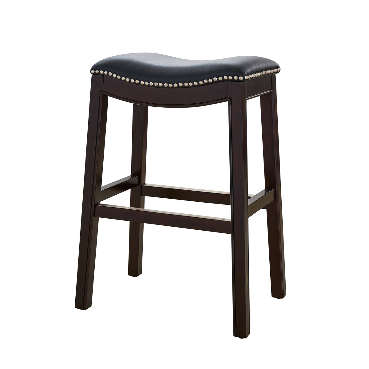 Black/Espresso Faux Leather Counter Stool U76114