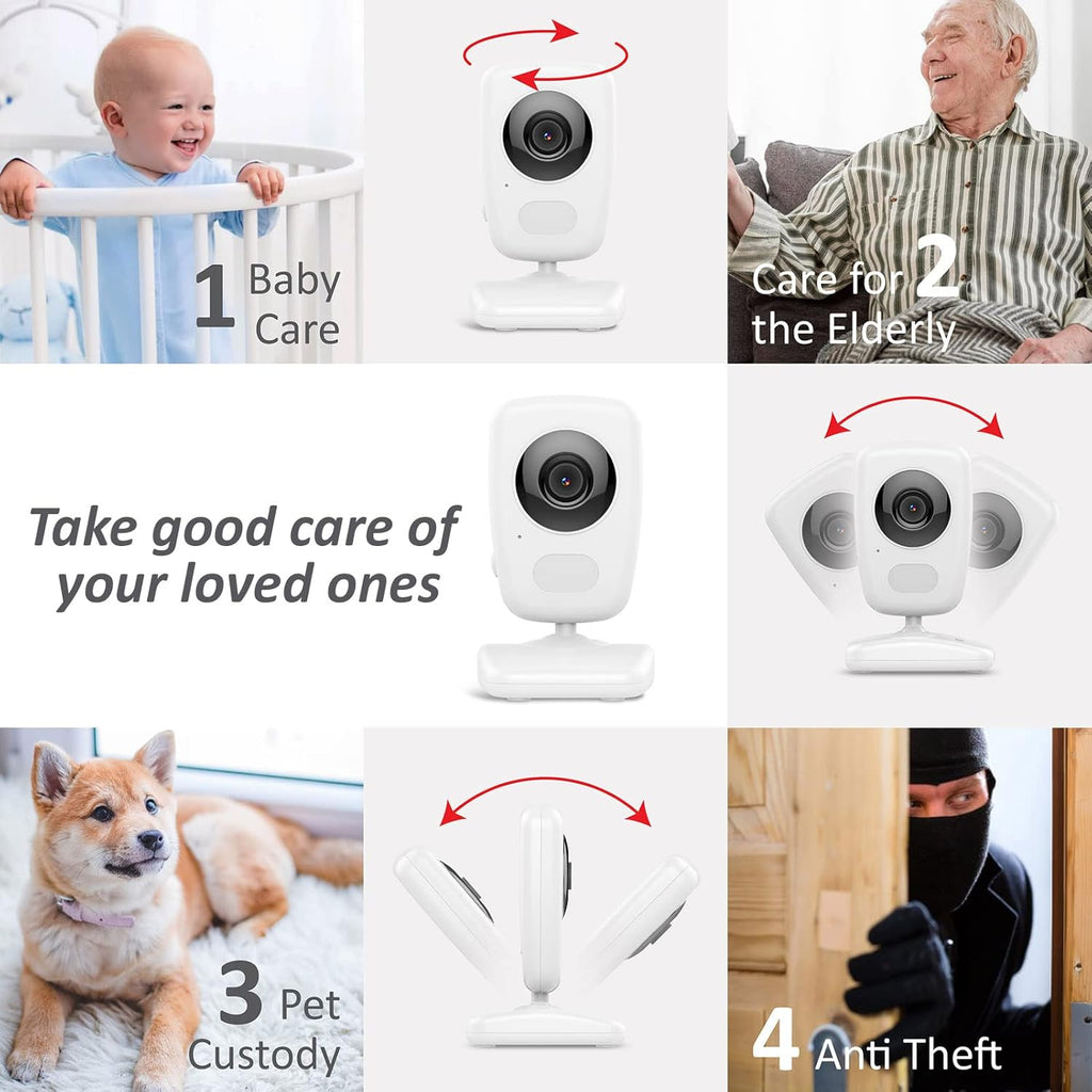 Baby Monitor w/ 2 Cam, 1000ft Range, Auto Night Vision Cam S6299