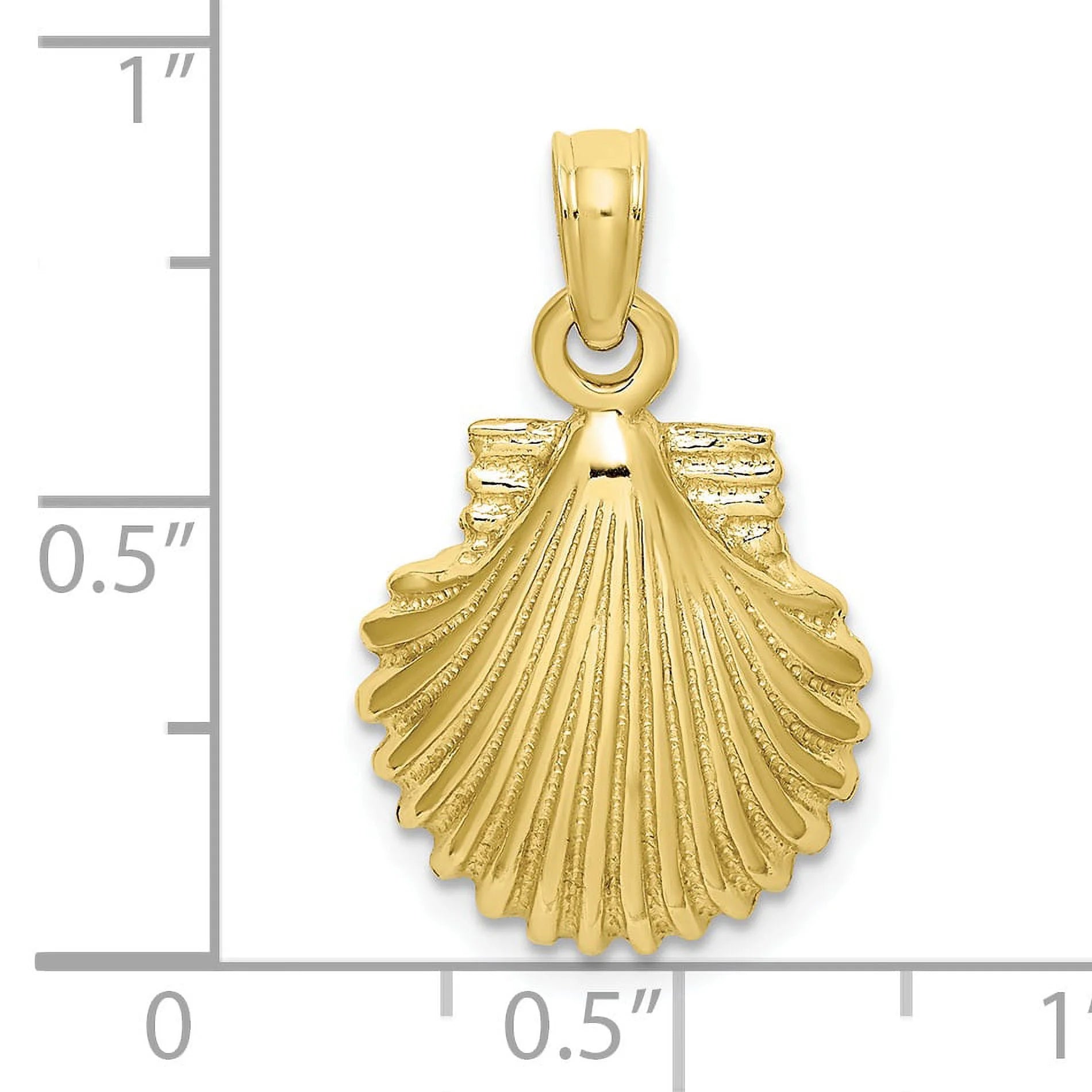 10K Yellow Gold Scallop Shell Charm P76543