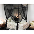 Black Four Corner Canopy Bed Netting Mosquito Net Full Queen King Size Bedding D547