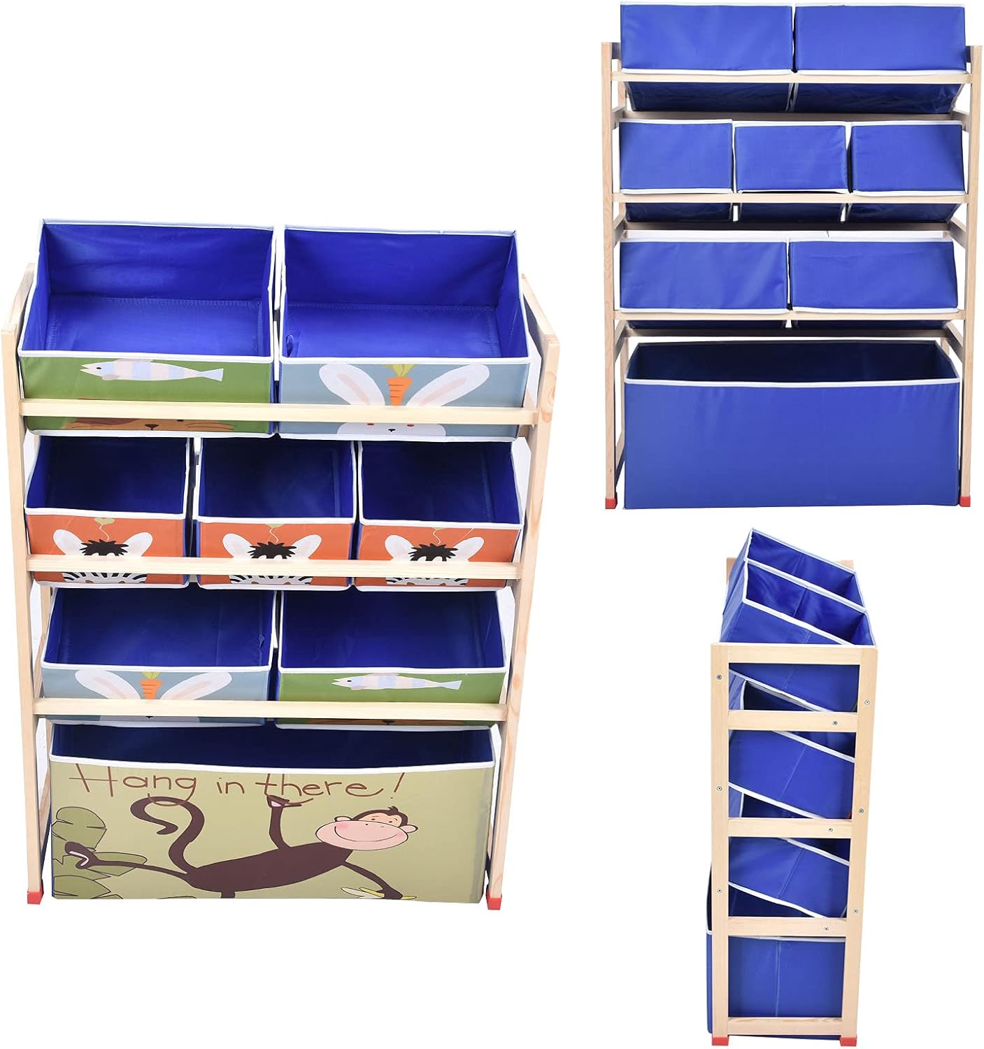 Toy Storage Cabinet with 8 Removable Fabric Bins X18585