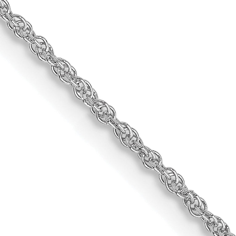 14K White Gold Baby Rope Chain Necklace 24 Inches N162166
