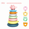Stacking Rings Soft Toys Montessori Baby Blocks Teether Stacker B8706