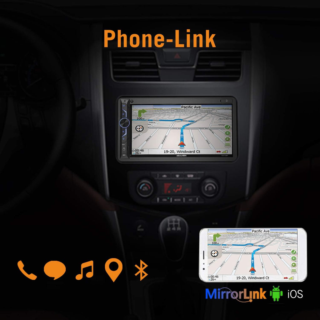 7 inch Double Din Digital Media Car Stereo Receiver with Bluetooth 5.0 Touch Screen S3174