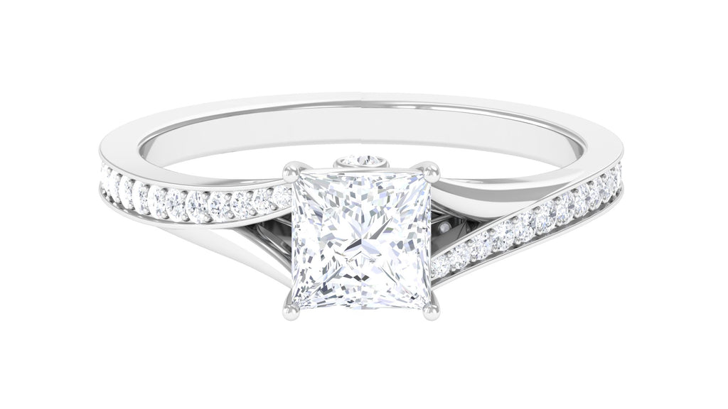 Princess Cut Moissanite Solitaire Engagement Ring (1.25 CT) 925 Sterling Silver N93070
