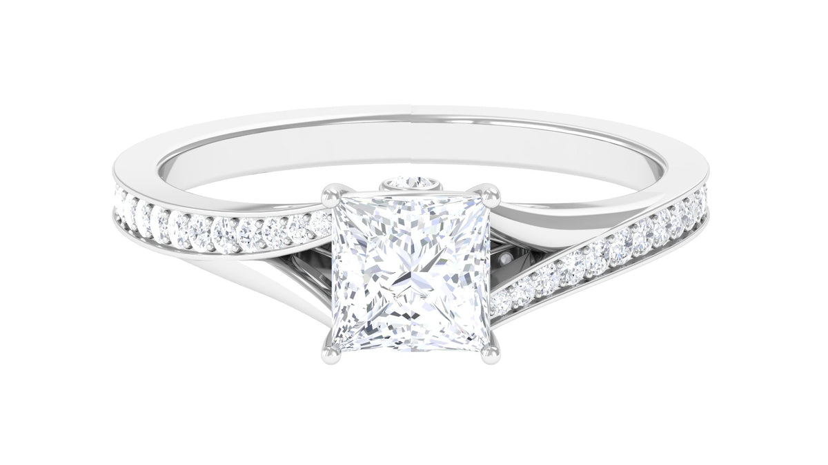 Princess Cut Moissanite Solitaire Engagement Ring (1.25 CT) 925 Sterling Silver N93070