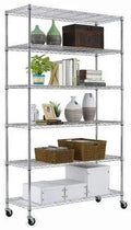 6 Tier Wire Shelving Unit with Wheels L693321