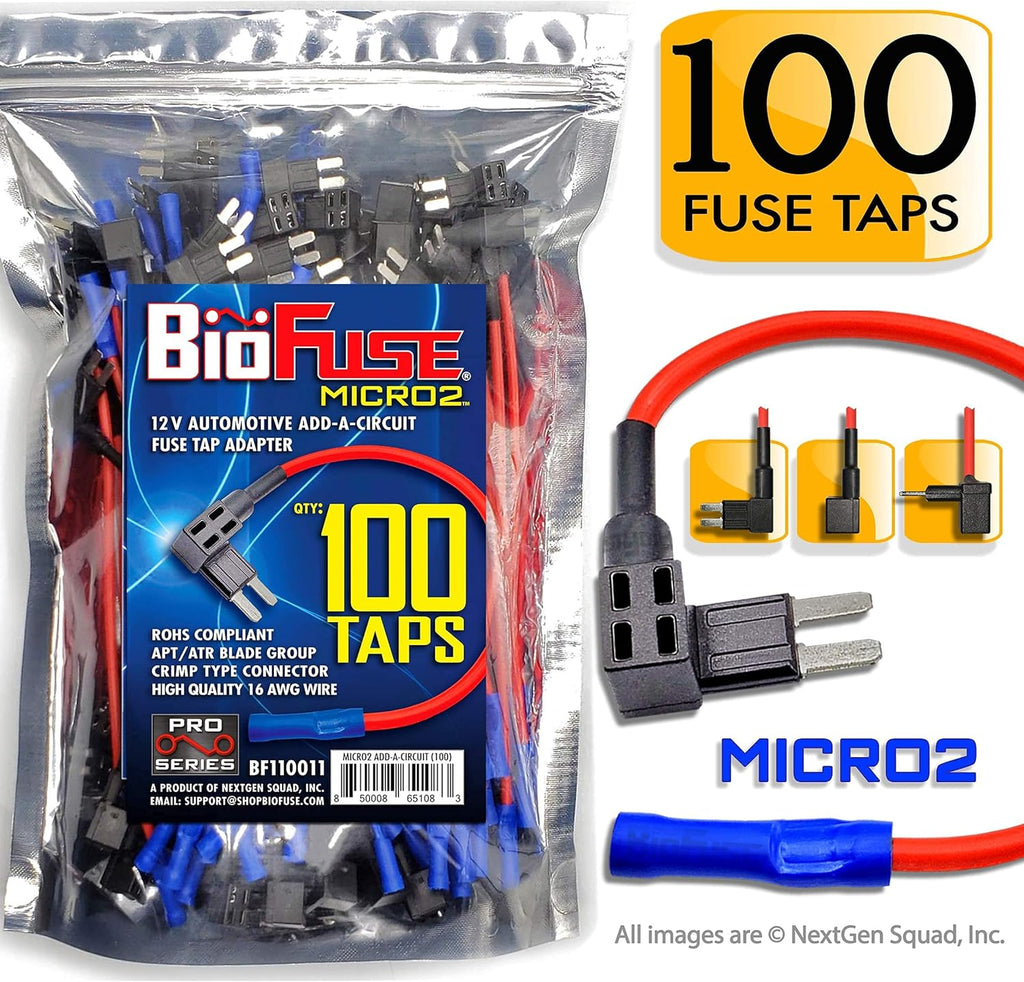 12V Micro2 50 Piece Add-a-Circuit Car Fuse Tap and Holders Pack V709