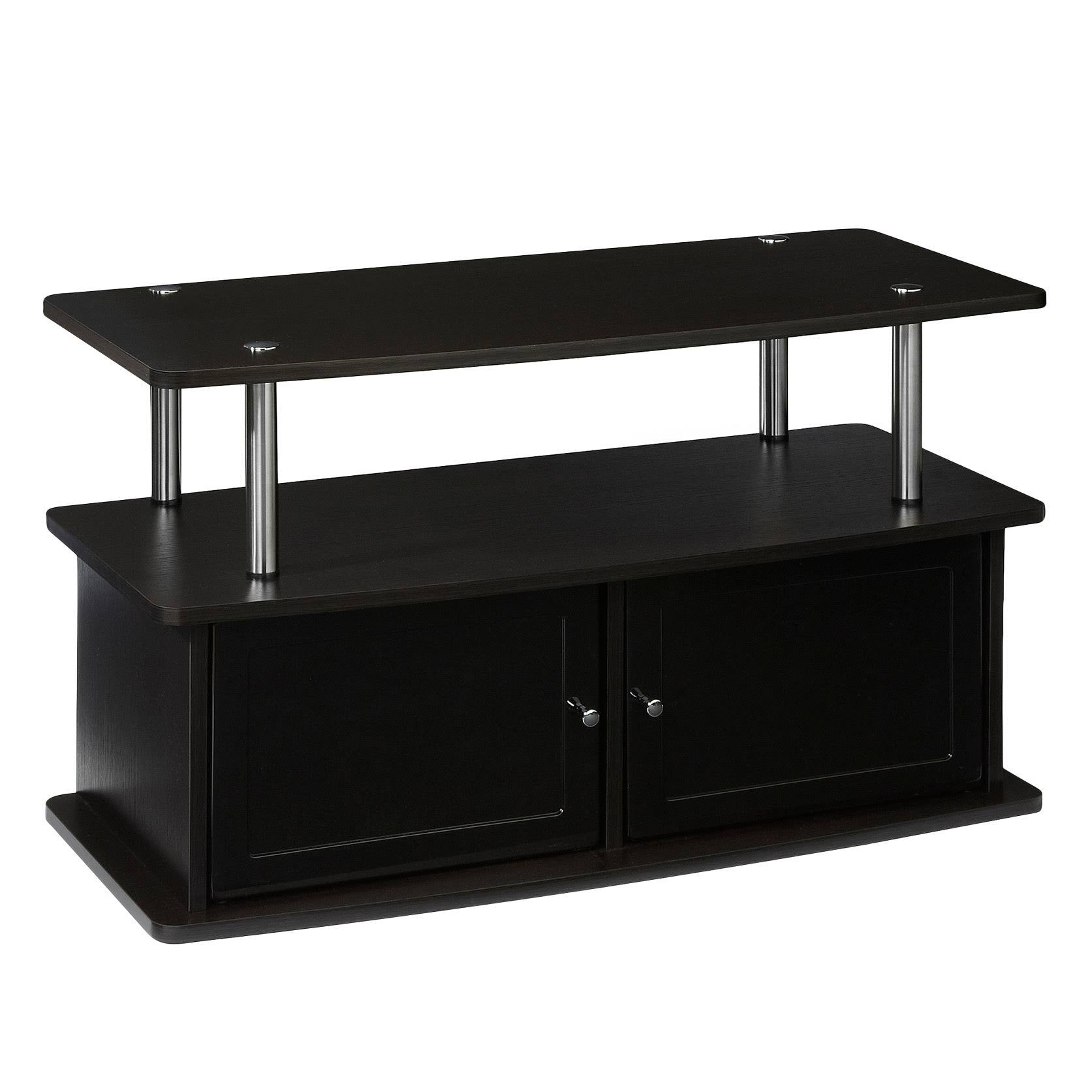 Espresso Brown TV Stand with 2 Cabinets V7113