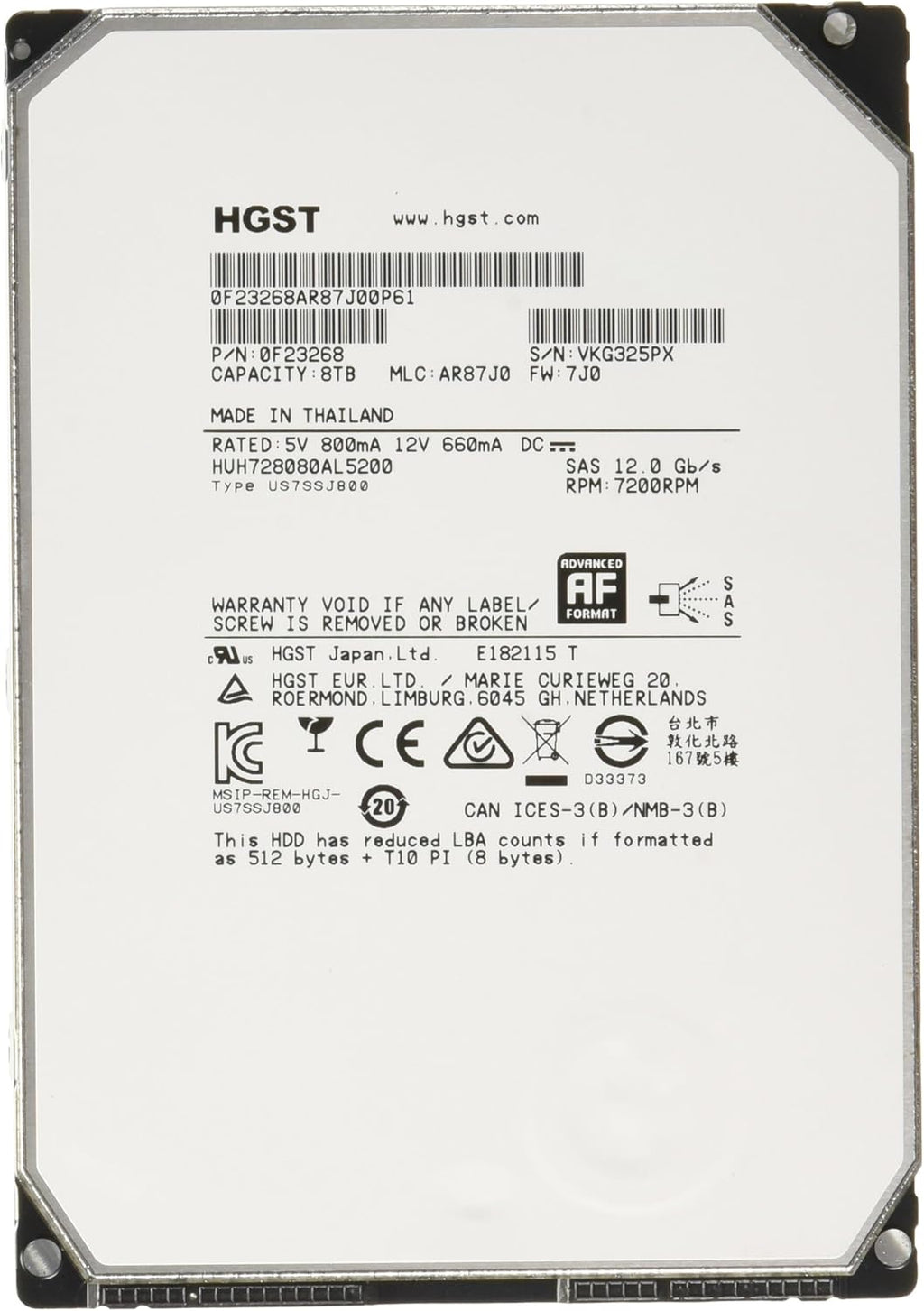 6000GB 128MB Cache 7200RPM SATA 3.5-Inch Internal Bare Drive E508622