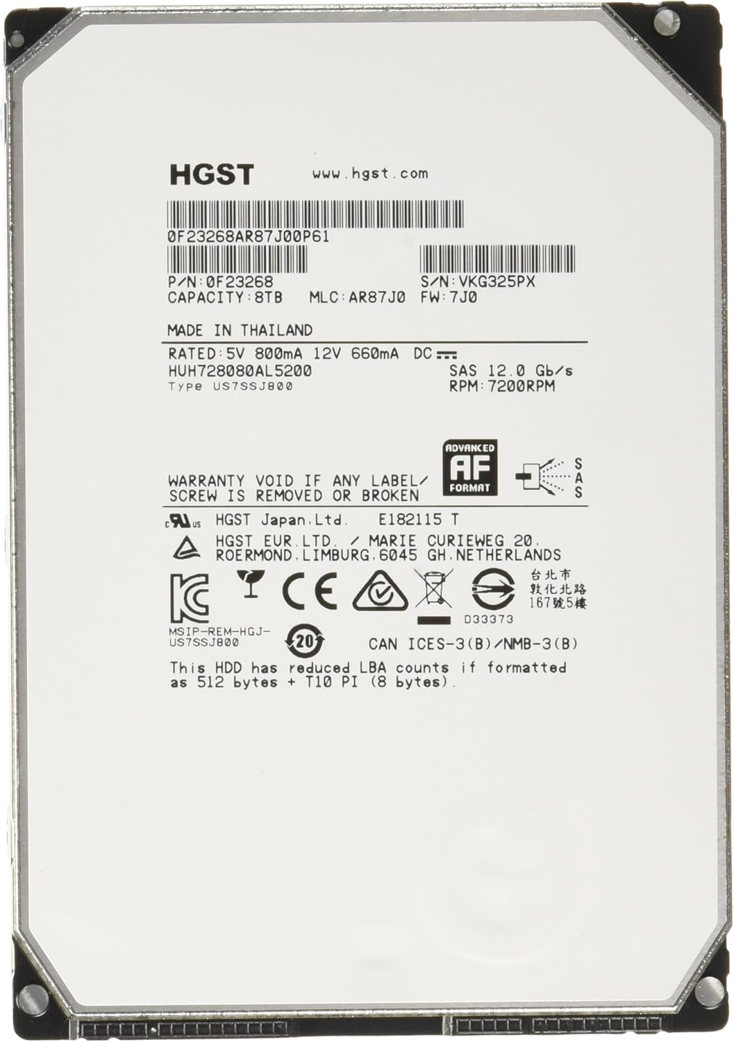 6000GB 128MB Cache 7200RPM SATA 3.5-Inch Internal Bare Drive E508622