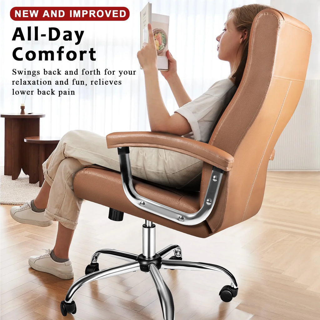 Khaki High Back Office Chair with Padded Armrest P610267