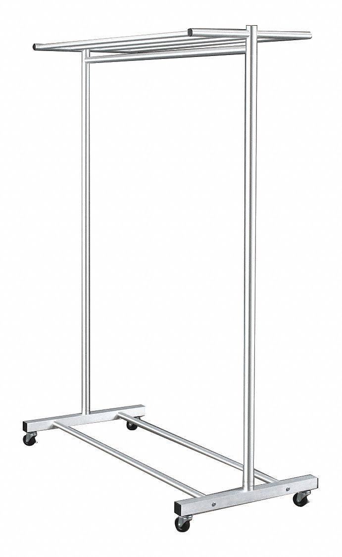 Silver Satin Aluminum Mobile Coat Rack E255533