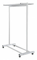 Silver Satin Aluminum Mobile Coat Rack E255533