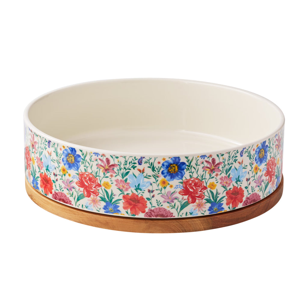12-inch Ceramic & Wood Lazy Susan L60373