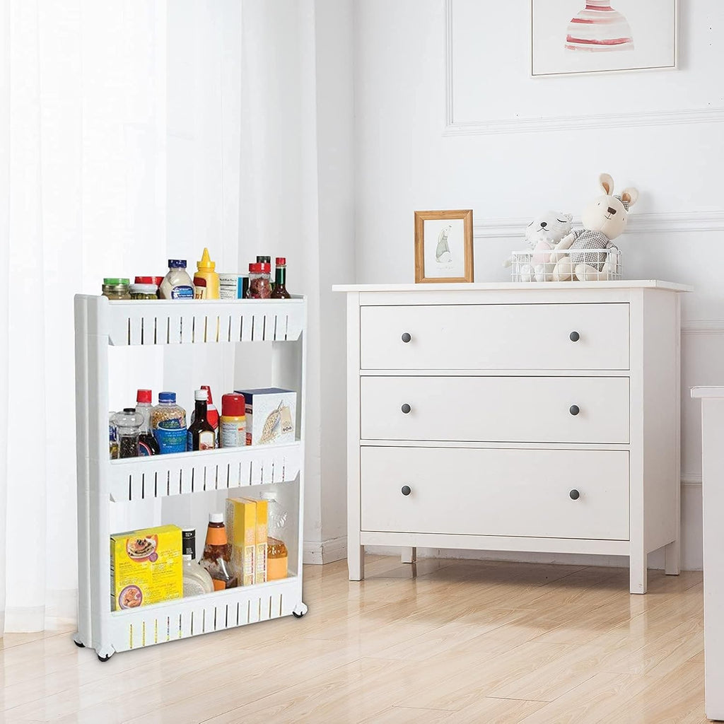 3 Tier Slim Rolling Storage Cart with Wheels C79087